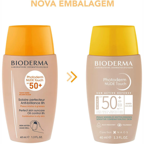 BIODERMA Protector Solar Photoderm Nude Touch FPS 50, Tono Dorado 40ml