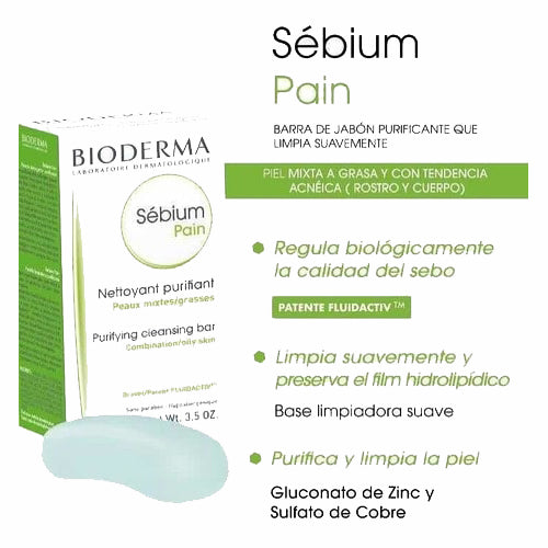 BIODERMA Sébium Barra Limpiadora Previene Imperfecciones, 100gr