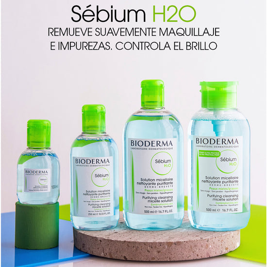 BIODERMA Sébium H2O, Agua Micelar Desmaquillante, Control de Brillo, 100ml