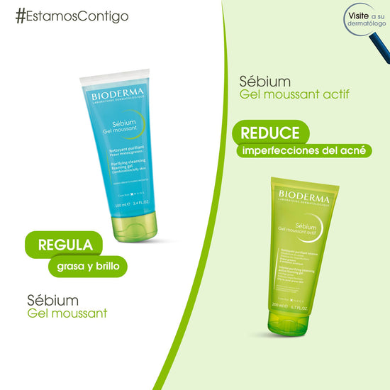 BIODERMA Sébium Gel moussant Actif, Higiene Intensiva Anti-Acné 200ml