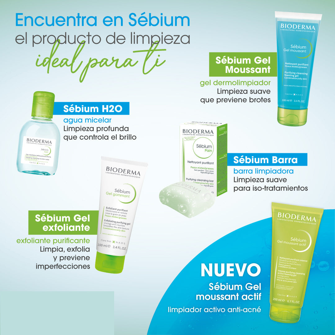 BIODERMA Sébium Gel moussant Actif, Higiene Intensiva Anti-Acné 200ml