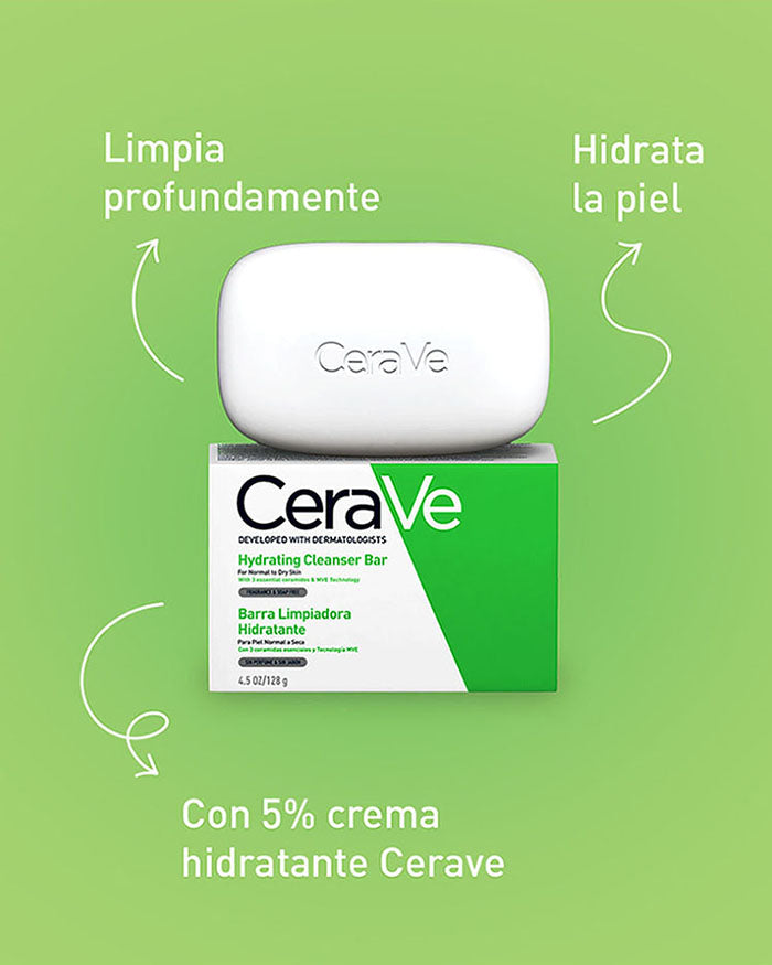 CERAVE Barra Limpiadora Hidratante para Rostro y Cuerpo 128gr