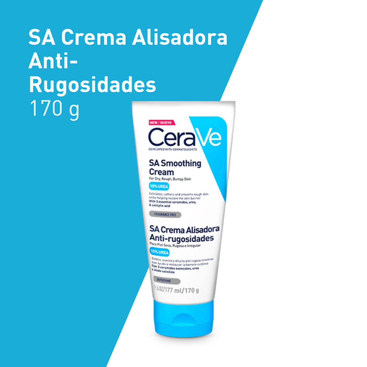 CERAVE SA Crema Alisadora Anti-Rugosidades Corporal, para Piel Seca, 177ml