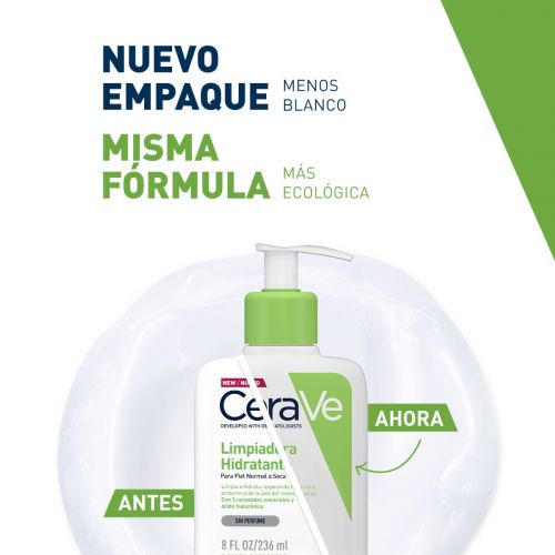 CERAVE Limpiadora Hidratante Facial y Corporal Piel Normal a Seca, 236ml