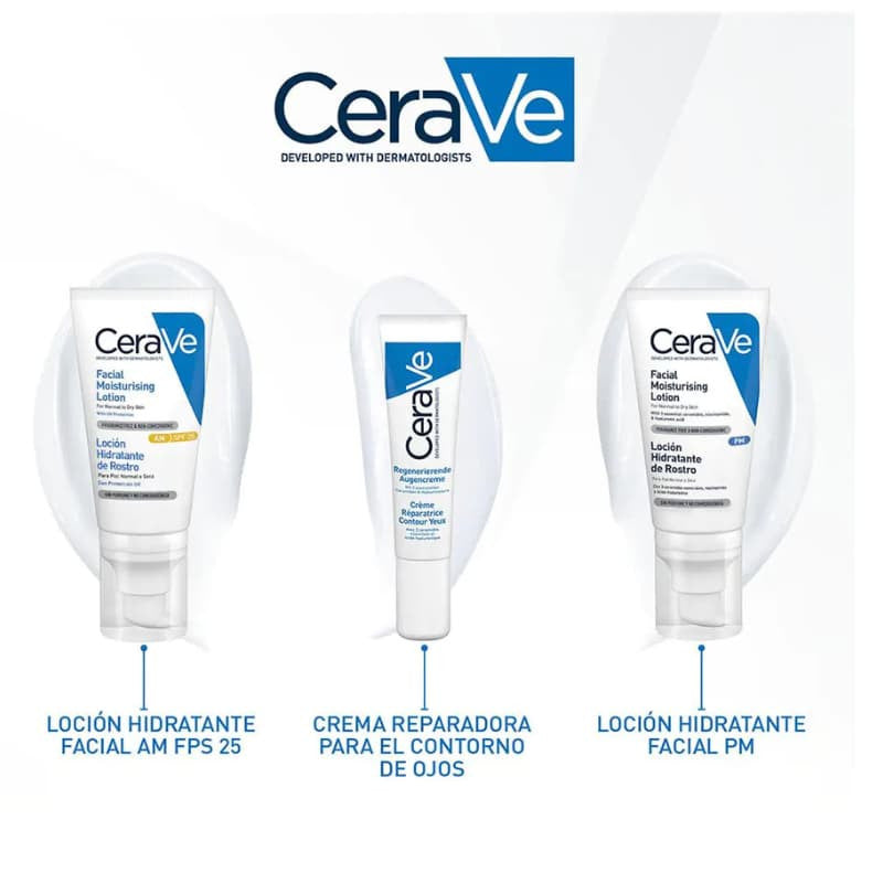 CERAVE Loción Hidratante Facial FPS 25, para piel Normal a Seca, 52ml