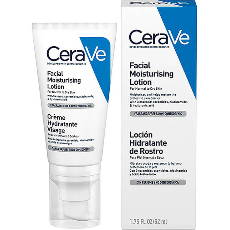 CERAVE Loción Hidratante para el Rostro, Todo tipo de piel, 52ml