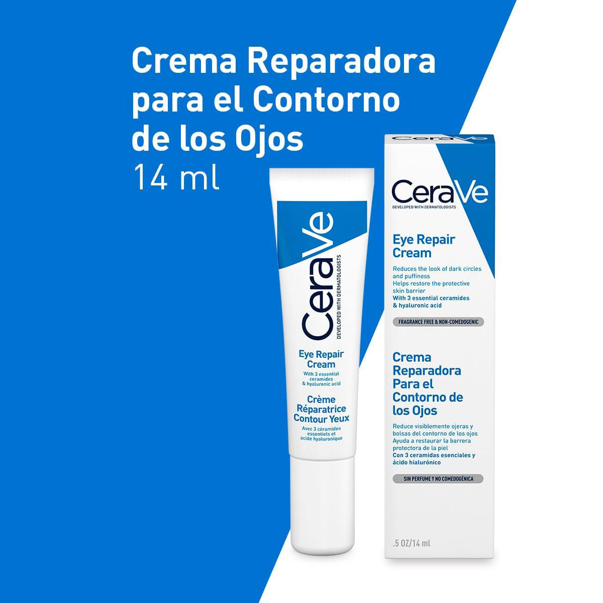 CERAVE Crema Reparadora para el Contorno de Ojos, Hidratante, 14ml