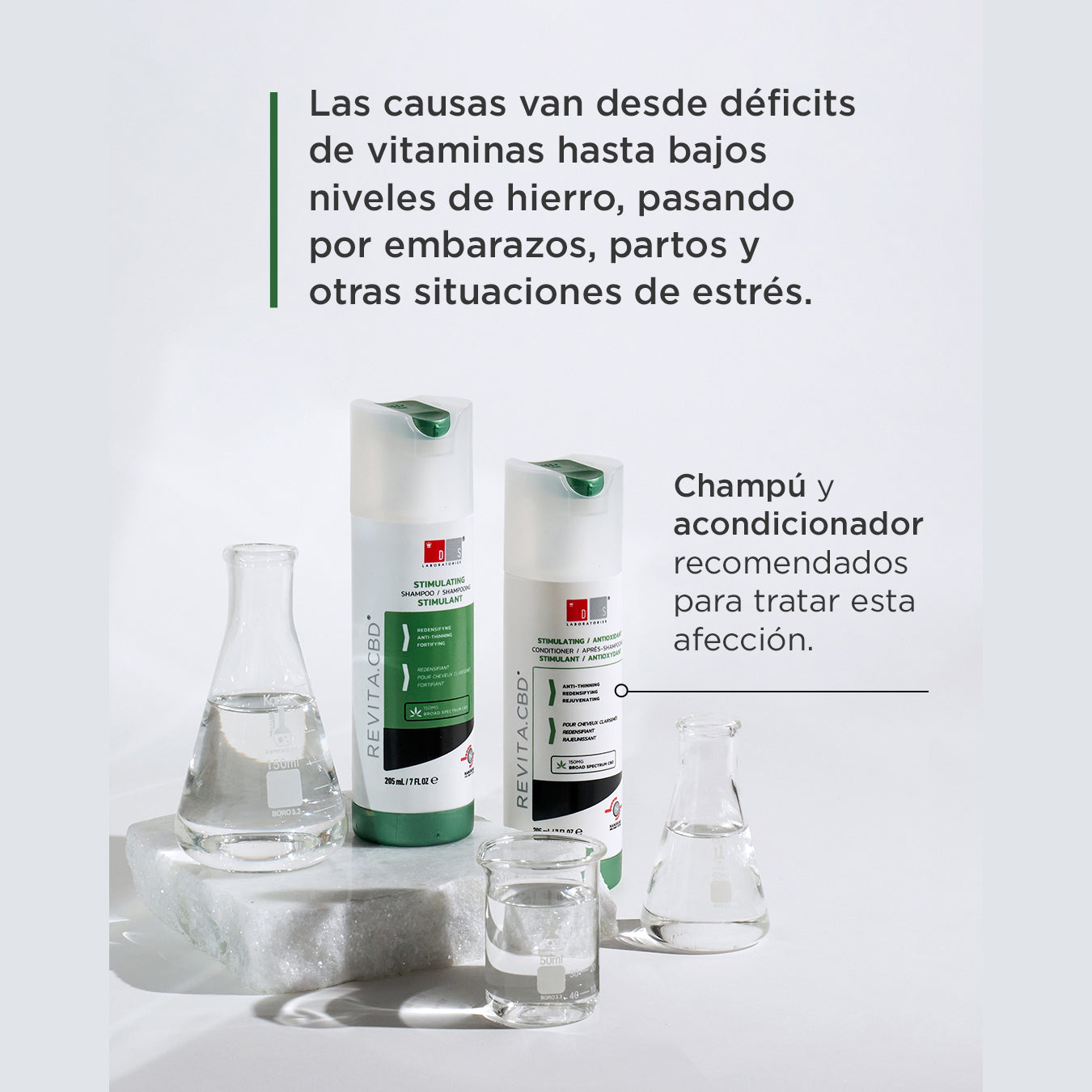 DS LABORATORIES Revita.CBD Acondicionador Antioxidante y Densidad Cabello, 205ml