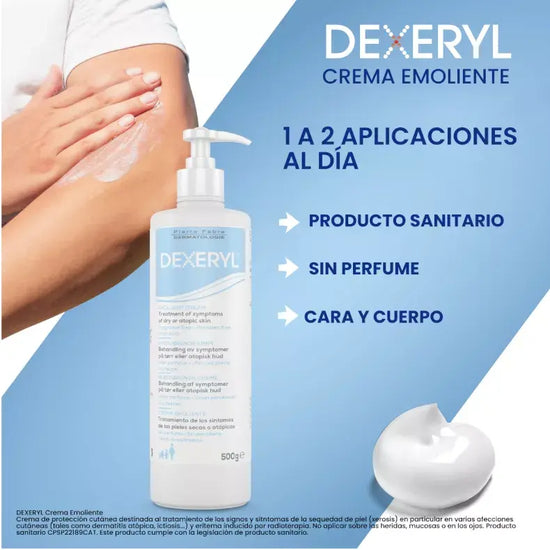 DUCRAY Dexeryl Crema Emoliente para Pieles Secas a muy Secas o Atópicas, 500gr