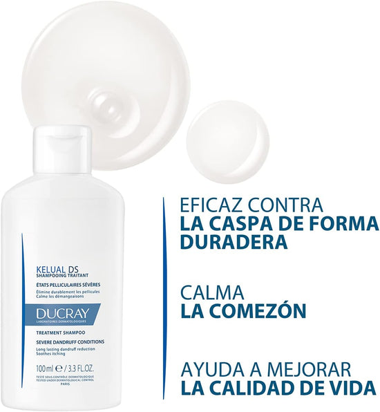 DUCRAY Kelual DS Shampoo Auxiliar Tratante para Caspa Severa, 100ml