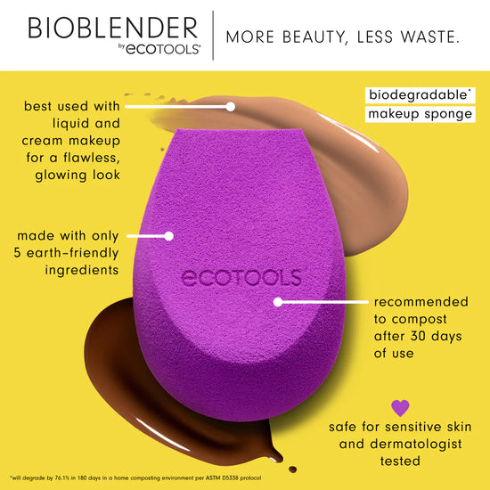 ECOTOOLS Bioblender Makeup Sponge Trio, Esponjas Maquillaje Trio