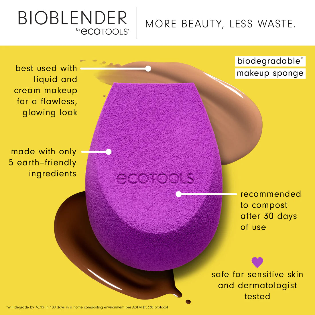 ECOTOOLS Bioblender Makeup Sponge Duo, Esponjas Maquillaje Duo