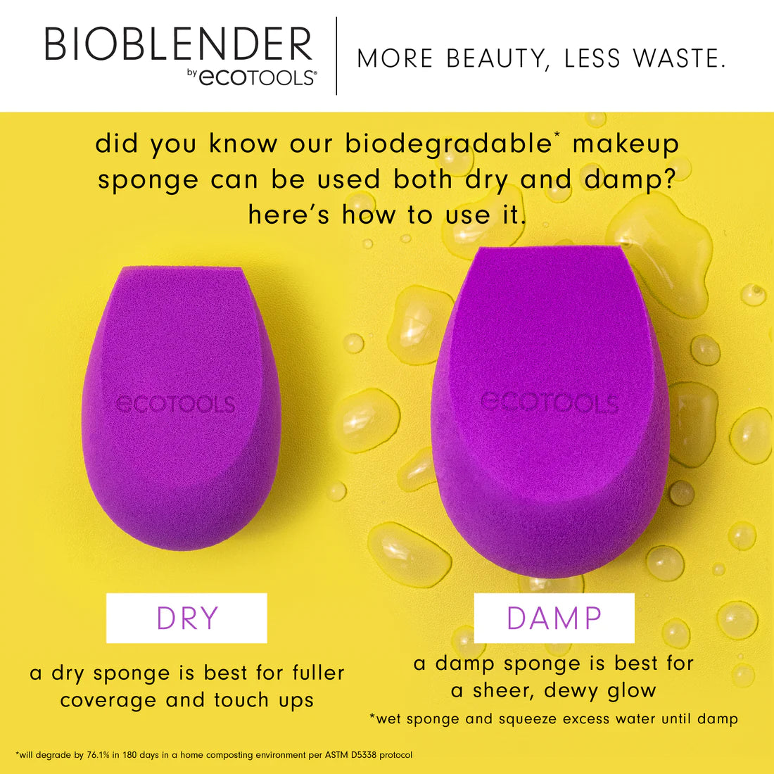 ECOTOOLS Bioblender Makeup Sponge Trio, Esponjas Maquillaje Trio