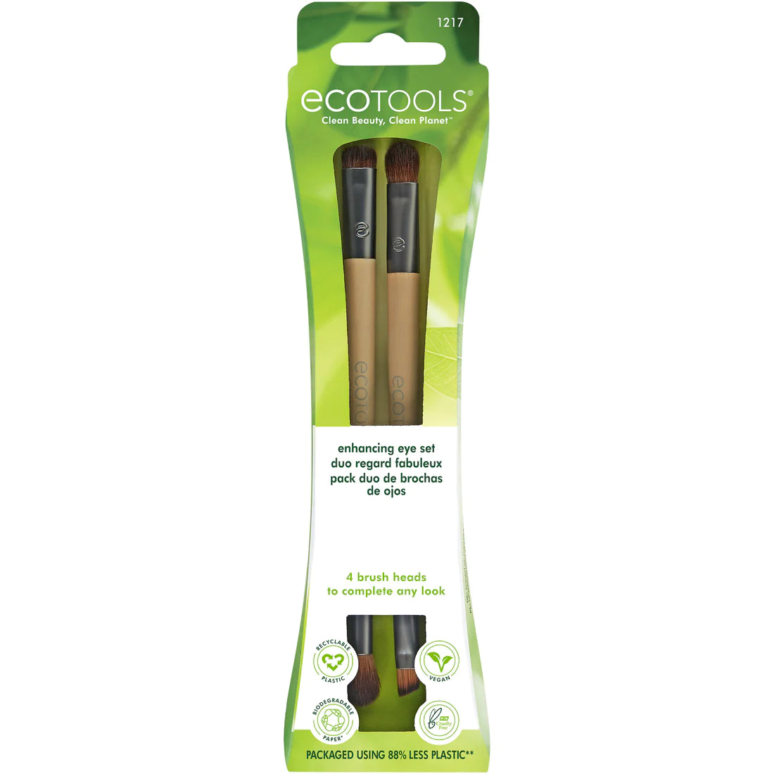 ECOTOOLS Eye Enhancing Duo Makeup Brush Set, Dúo de Brochas