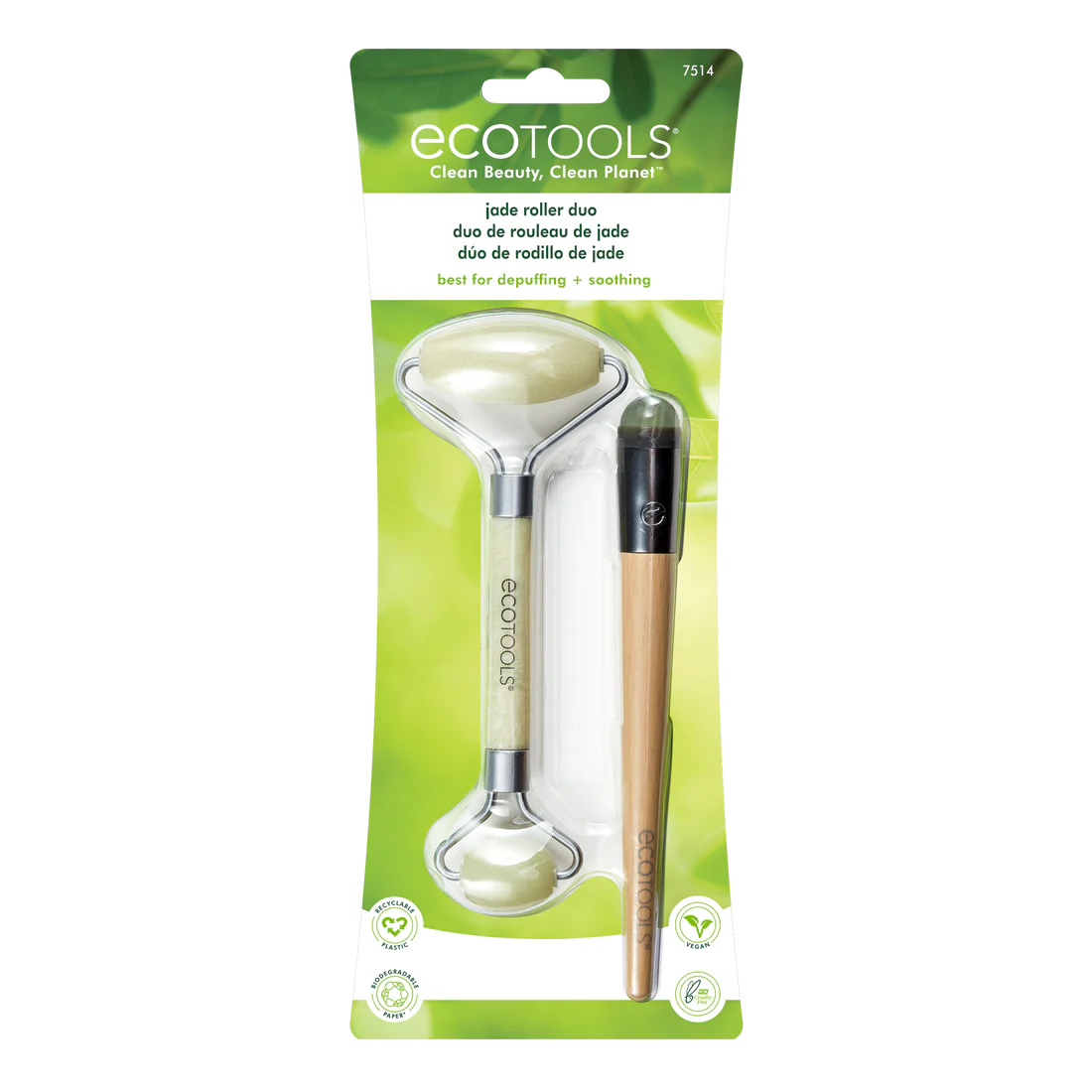 ECOTOOLS Jade Facial Roller and Eye Roller Duo