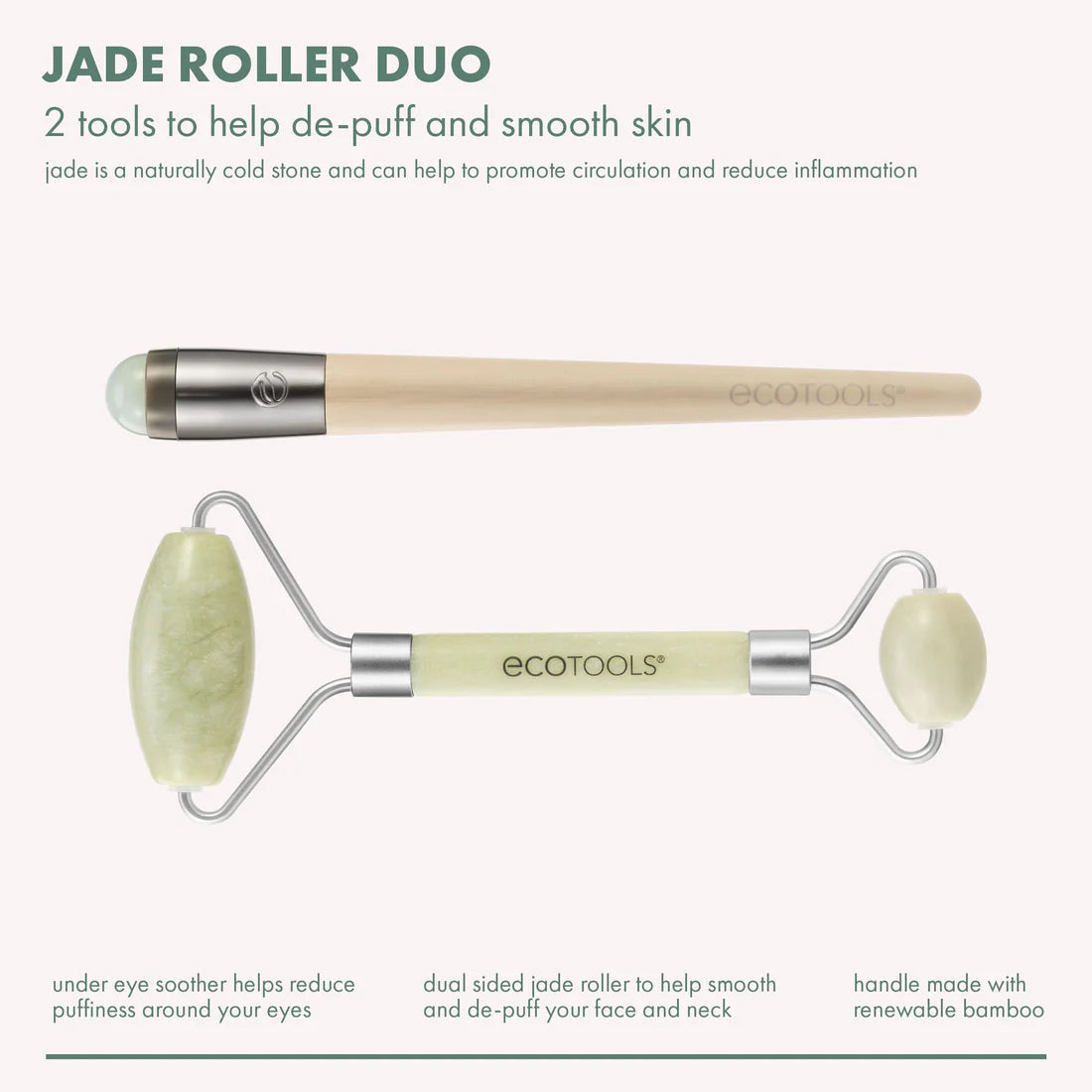 ECOTOOLS Jade Facial Roller and Eye Roller Duo