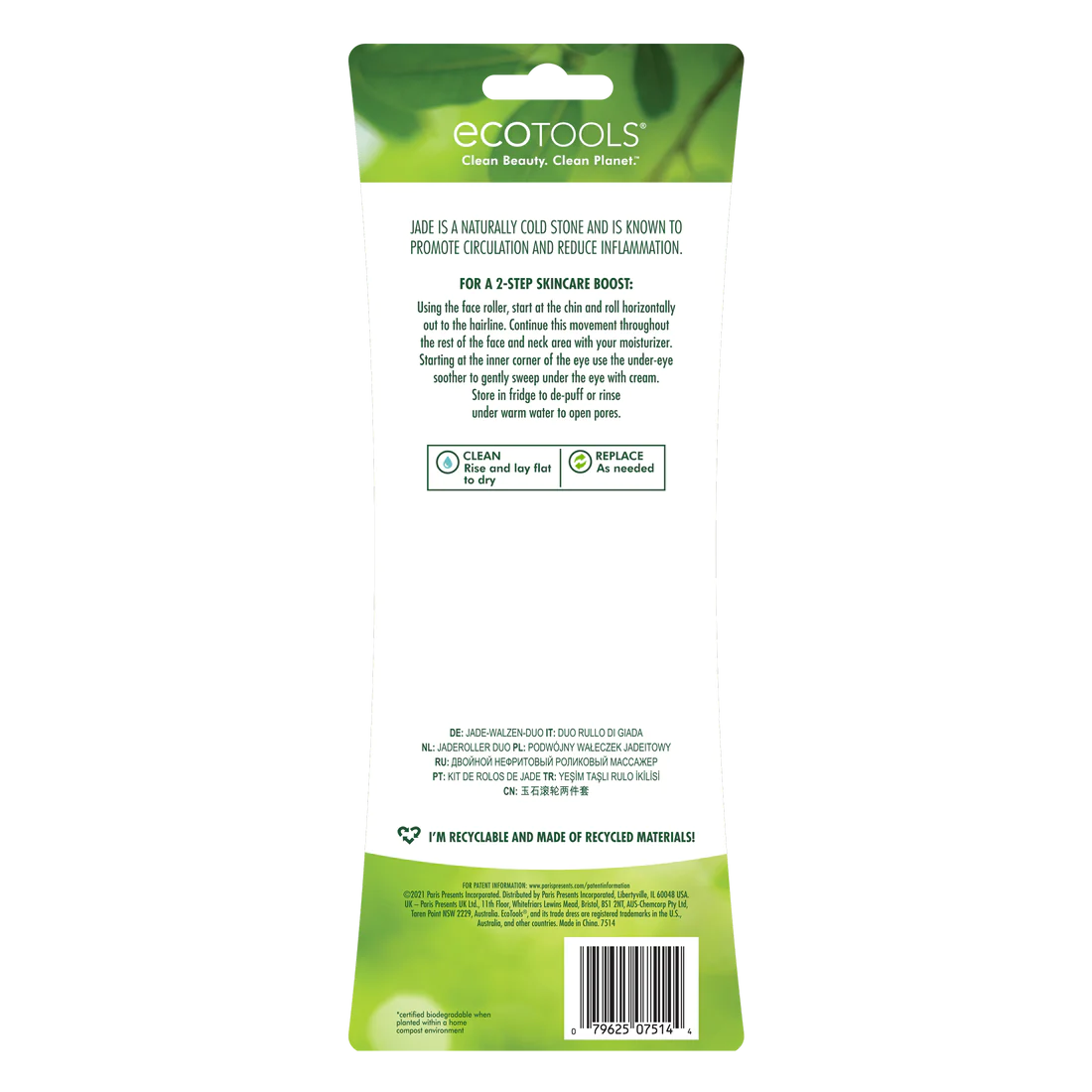 ECOTOOLS Jade Facial Roller and Eye Roller Duo
