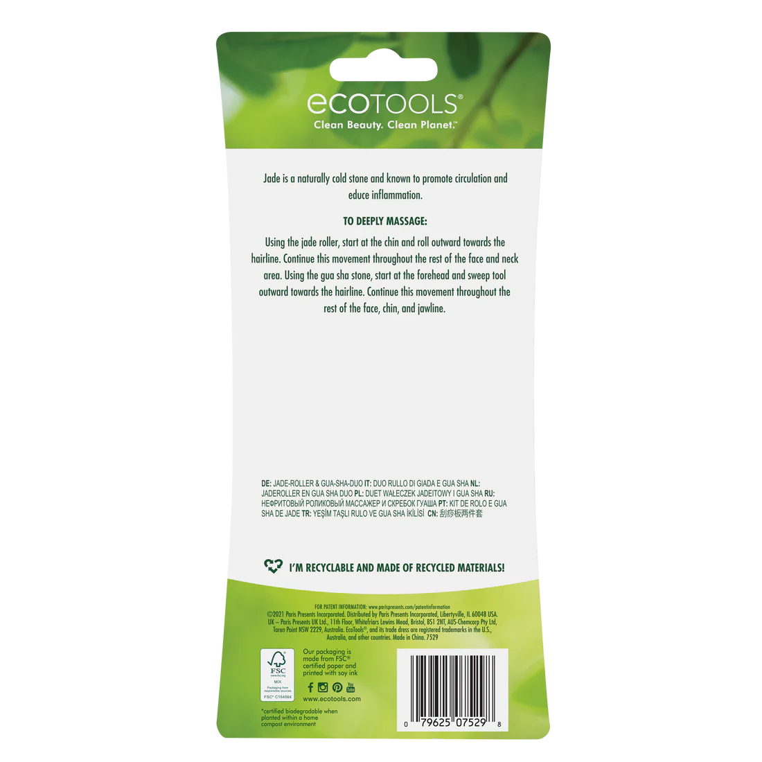ECOTOOLS Jade Facial Roller and Gua Sha Stone Duo