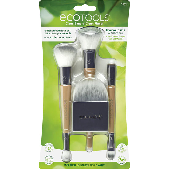 ECOTOOLS Love Your Skin Makeup Brush Kit, Kit de Brochas de Maquillaje