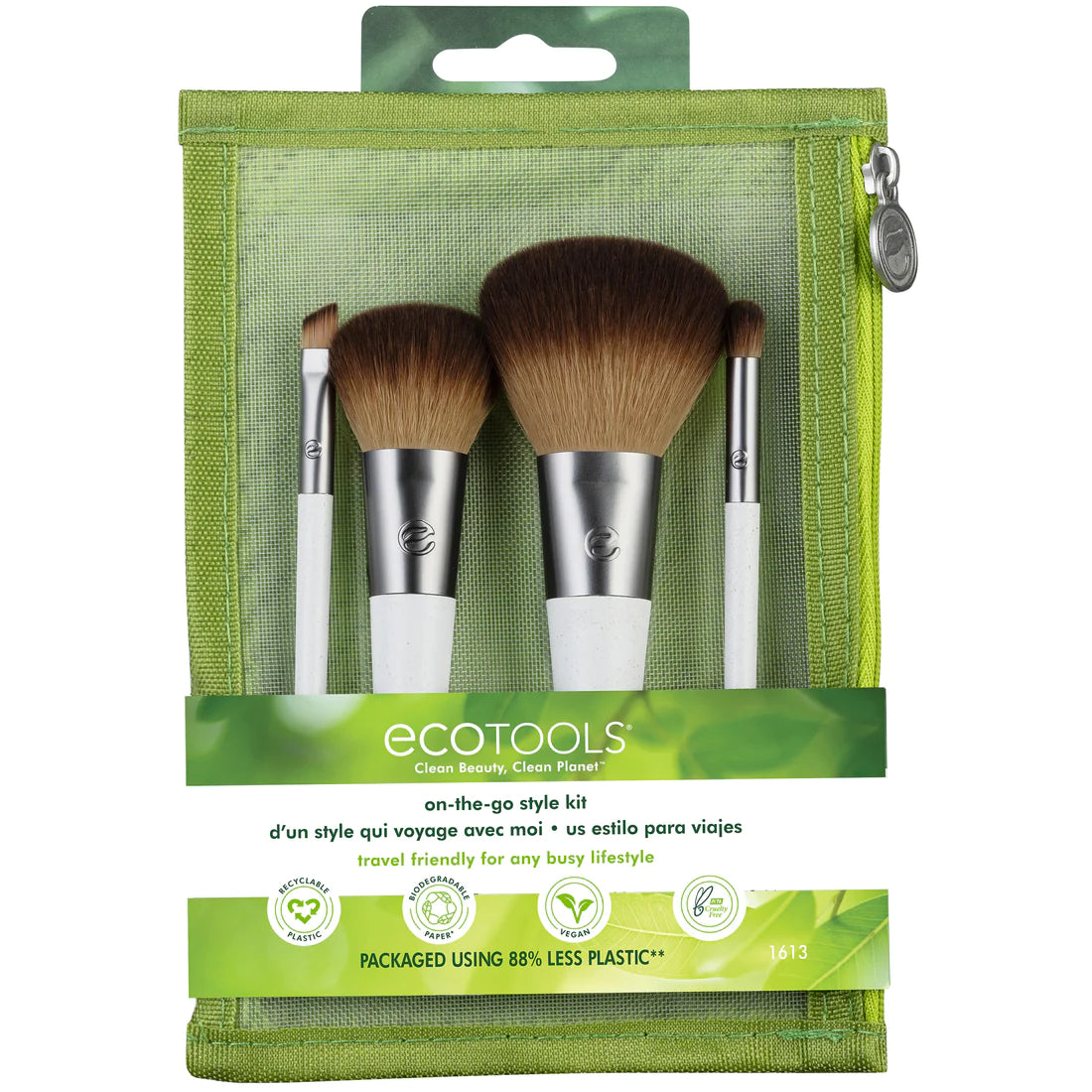 ECOTOOLS On-The-Go Style Makeup Brush Kit, Kit de Brochas de Maquillaje