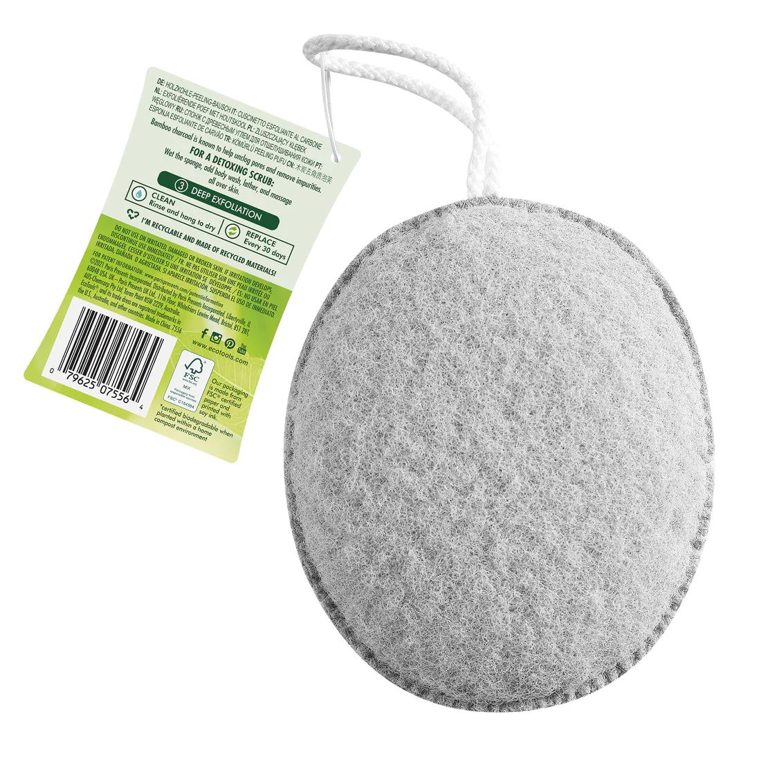 ECOTOOLS Charcoal Exfoliating Puff, Esponja Exfoliante de Carbón