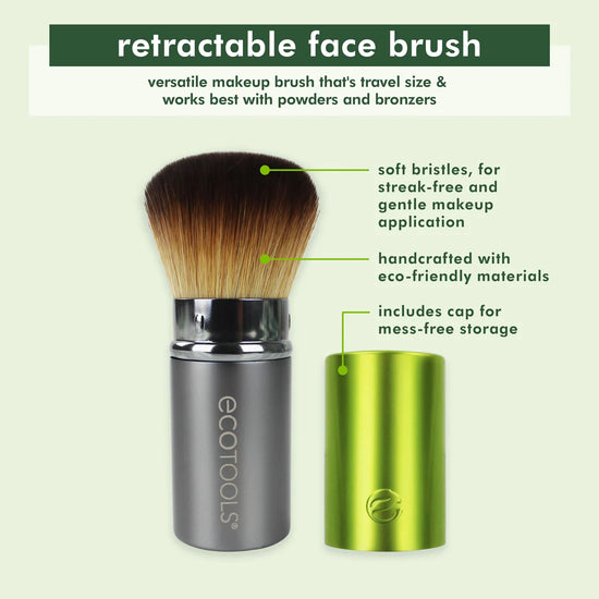 ECOTOOLS Retractable Face Makeup Brush, Brocha de Maquillaje Retráctil