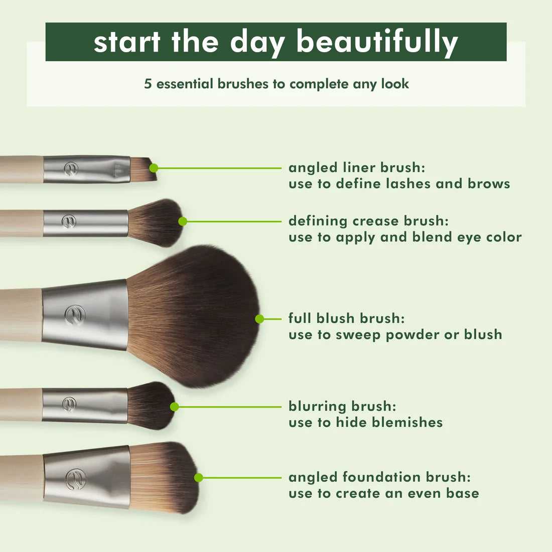 ECOTOOLS Start The Day Beautiful Makeup Brush Kit, Kit de Brochas