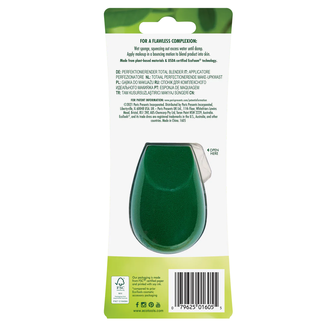 ECOTOOLS Total Perfecting Blender Sponge, Esponja de Perfeccionamiento