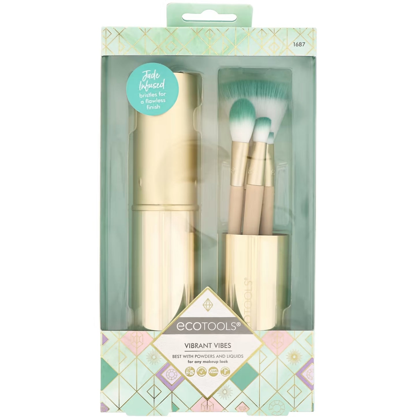 ECOTOOLS Vibrant Vibes Beauty 5 Piece Kit, Brochas de Maquillaje