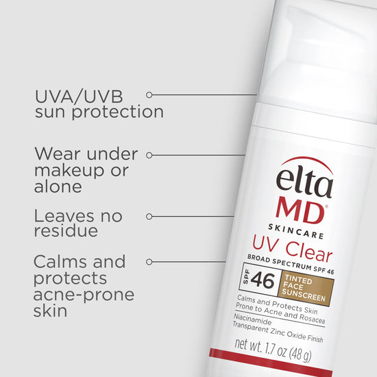 ELTAMD UV Clear Tinted, Protector Solar Facial con Color SPF 46, 48gr