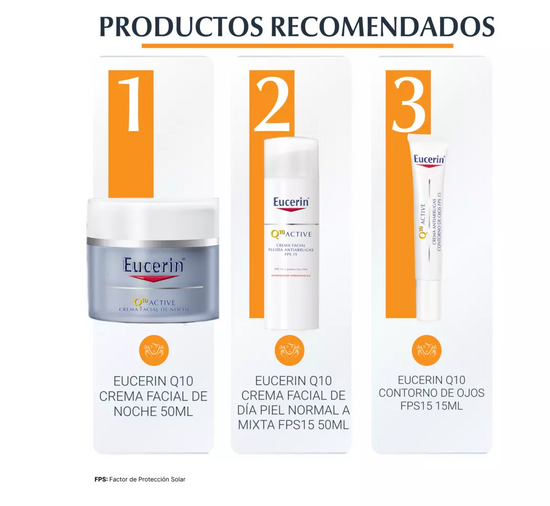 EUCERIN Q10 ACTIVE Crema Facial de Noche Antiarrugas Piel Sensible, 50ml