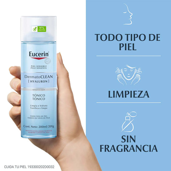 EUCERIN DermatoCLEAN [HYALURON] Tónico Facial Día y Noche, 200ml