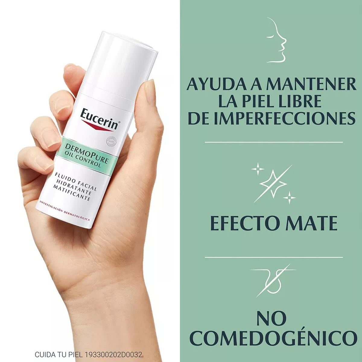 EUCERIN DermoPure Oil Control Fluido Facial Matificante Piel Grasa, 50ml