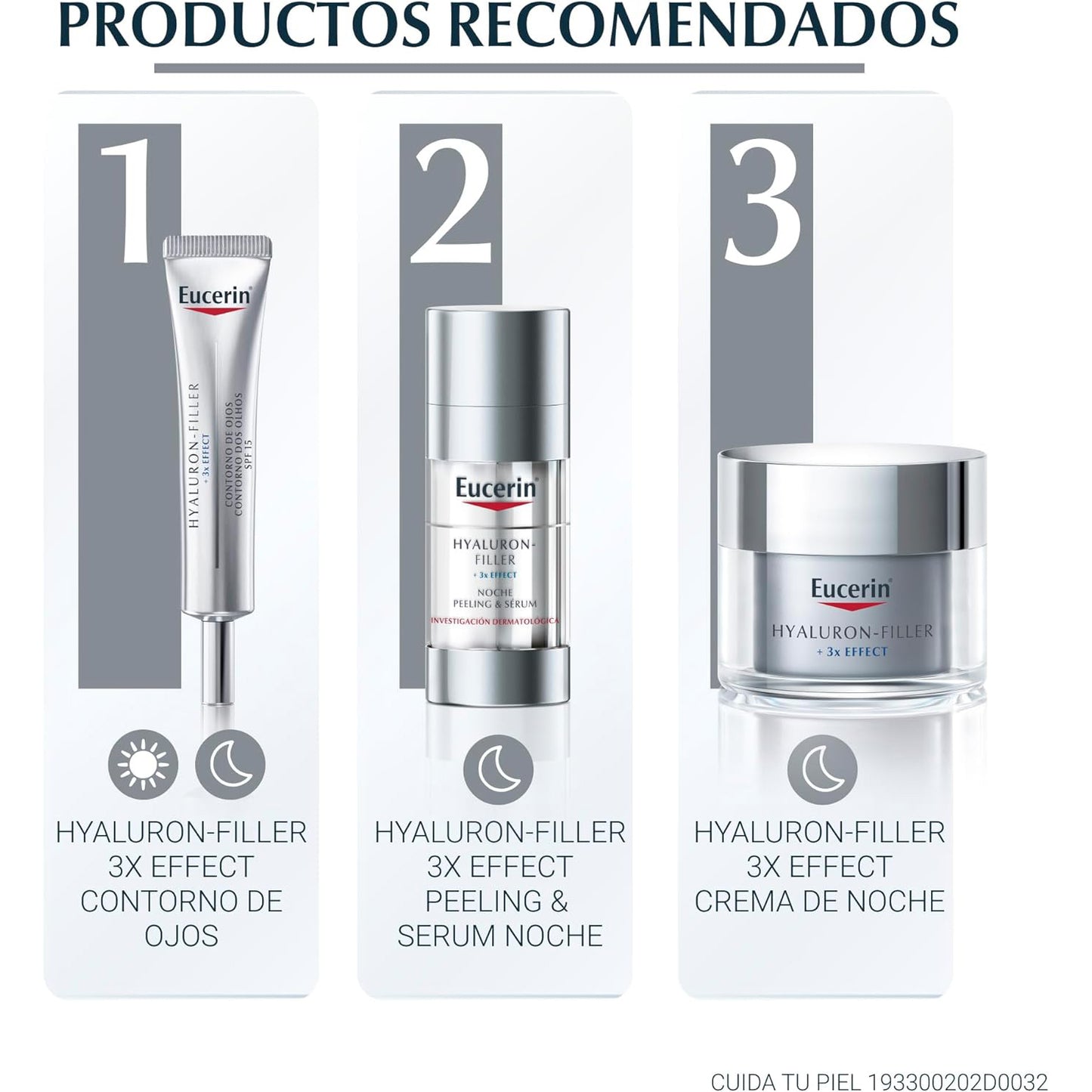 EUCERIN Hyaluron-Filler + 3x Effect Crema Facial de Noche Todo Tipo de Piel, 50ml