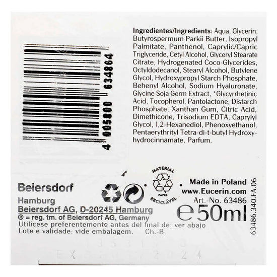 EUCERIN Hyaluron-Filler + 3x Effect Crema Facial de Noche Todo Tipo de Piel, 50ml