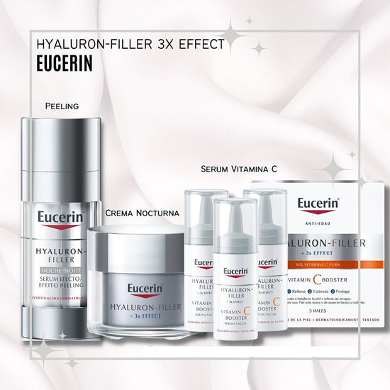 EUCERIN Hyaluron-Filler + 3x Effect Peeling & Serum Facial Noche Anti-Edad, 30ml