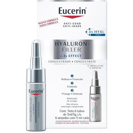 EUCERIN Hyaluron-Filler + 3x Effect Concentrate, Serum Concentrado 6 Tubos 5ml c/u