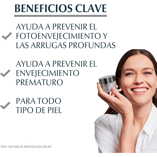 EUCERIN Hyaluron-Filler + 3x Effect Crema Facial de Día Todo Tipo de Piel, FPS30