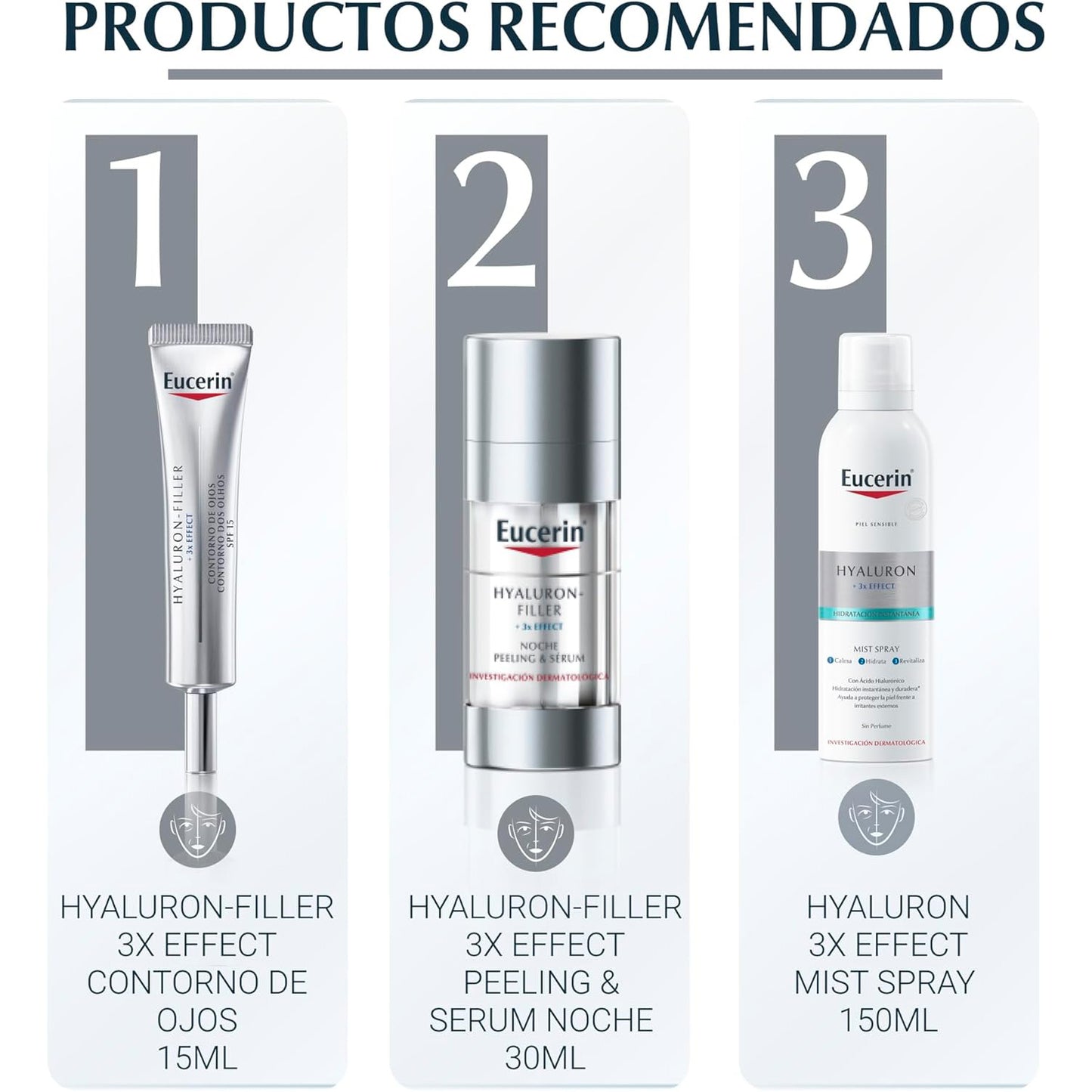 EUCERIN Hyaluron-Filler + 3x Effect Crema Facial de Día Todo Tipo de Piel, FPS30