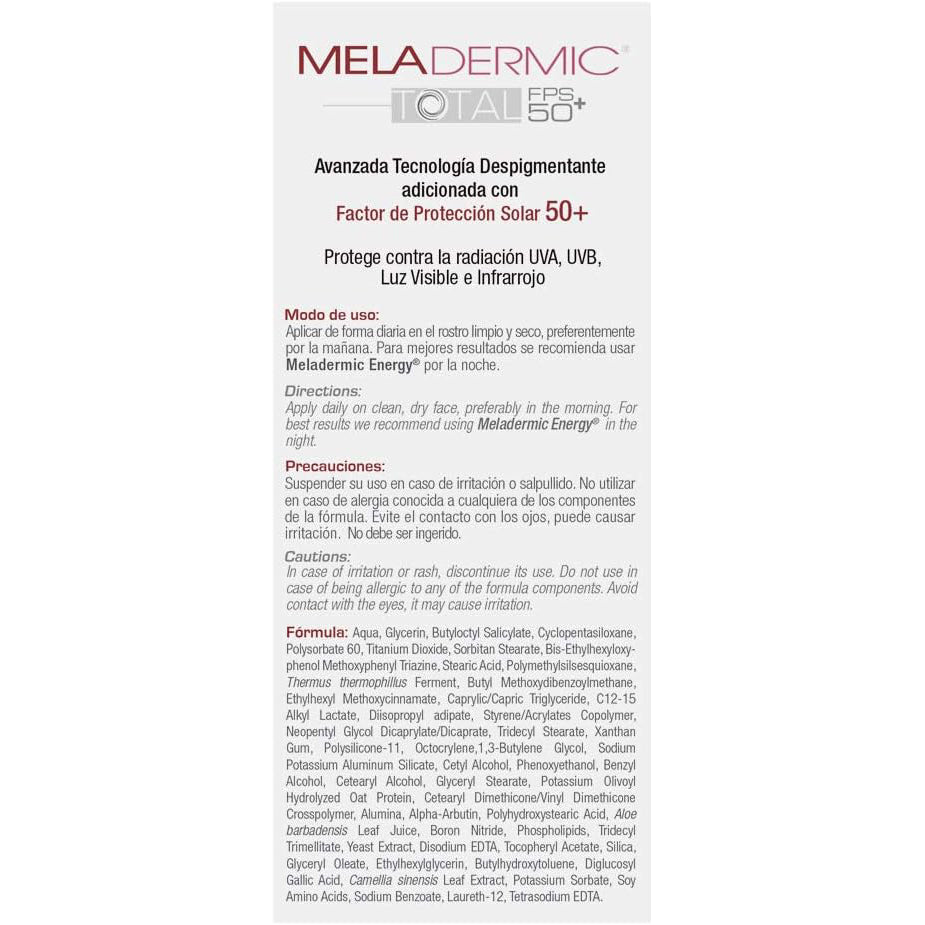 FARMAPIEL Meladermic TOTAL FPS50+ Suero Facial Despigmentante, 30gr