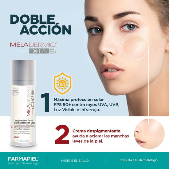 FARMAPIEL Meladermic TOTAL FPS50+ Suero Facial Despigmentante, 30gr