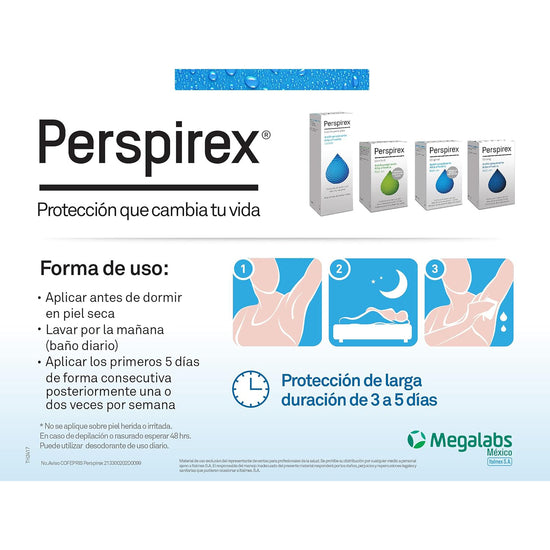 FARMAPIEL Perspirex Loción, Protección Contra el Sudor y Olor, Manos y Pies, 100ml