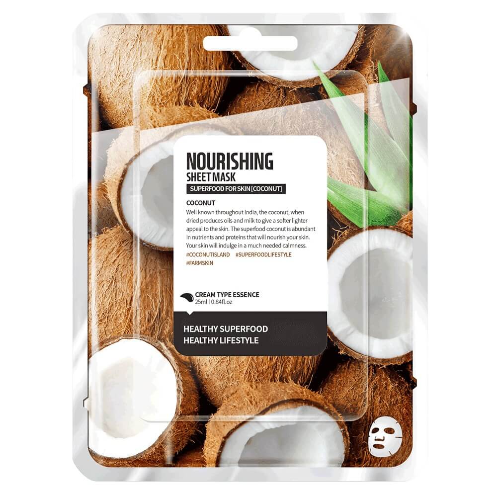 FARM SKIN Superfood For Skin Facial Sheet Mask Coconut Nourishing