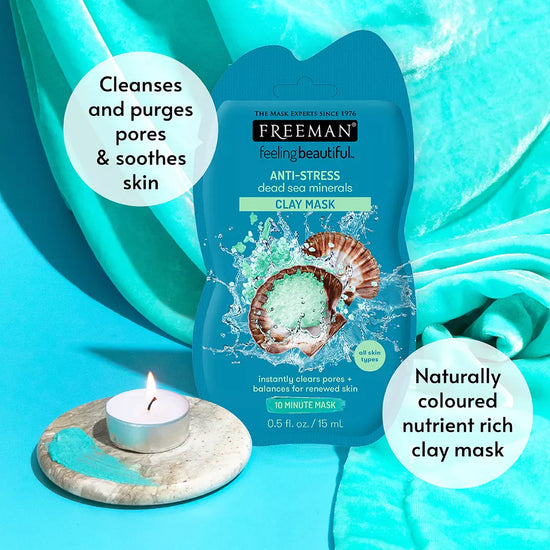 FREEMAN Anti-Stress Dead Sea Minerals Clay Mask. Mascarilla Antiestrés 175ml