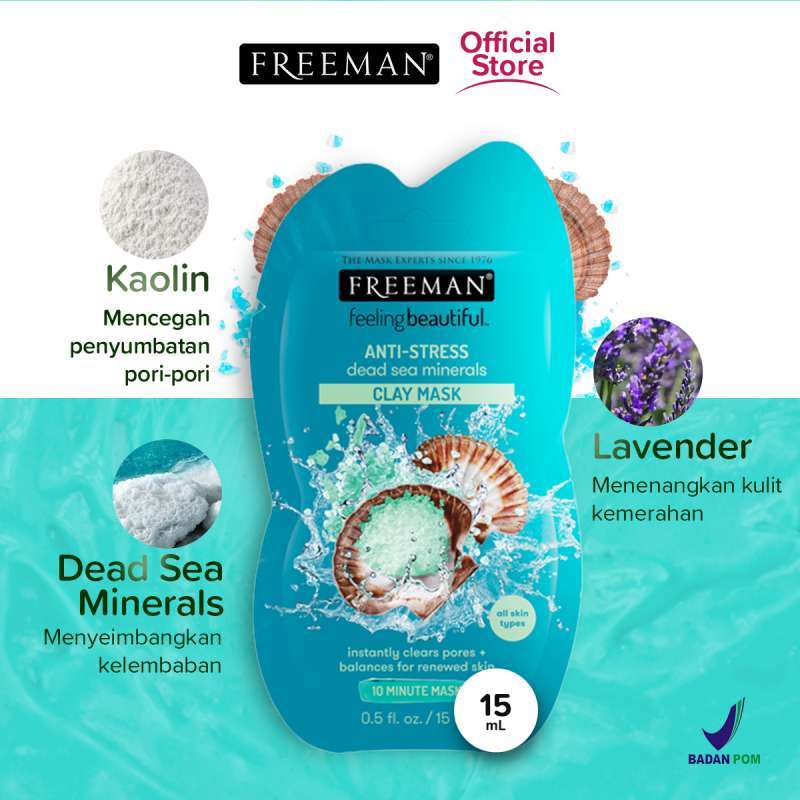 FREEMAN Anti-Stress Dead Sea Minerals Clay Mask. Mascarilla Antiestrés 175ml