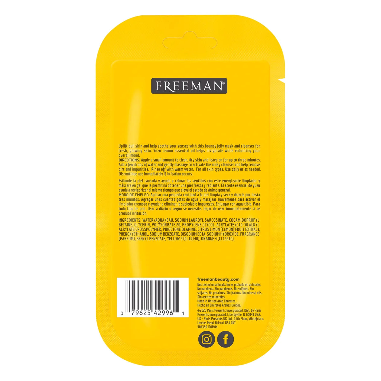 FREEMAN Calming & Cleansing Yuzu Lemon Jelly Mask 10ml