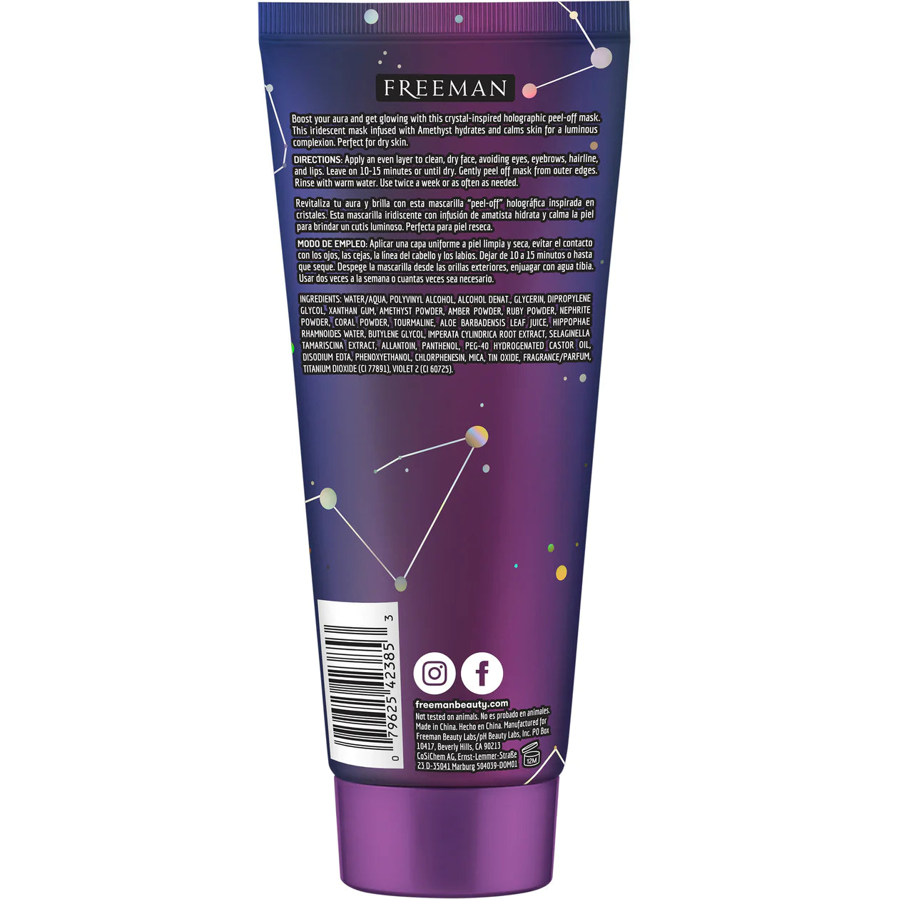 FREEMAN Cosmic Holographic Hydrating Amethyst Peel-Off Mask