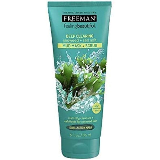 FREEMAN Clearing Seaweed + Sea Salt Mud Mask + Scrub 175ml