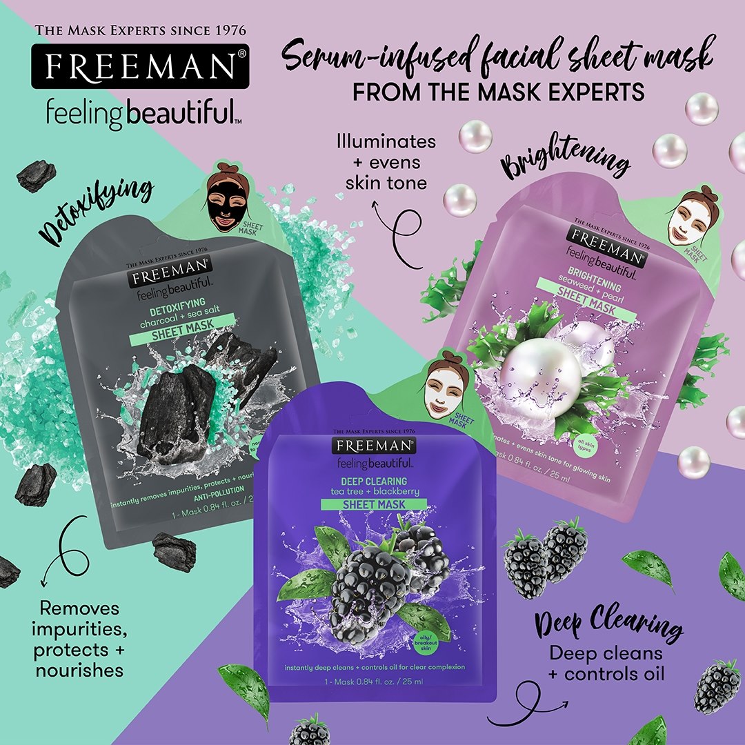 FREEMAN Detoxifying Charcoal + Sea Salt Sheet Mask