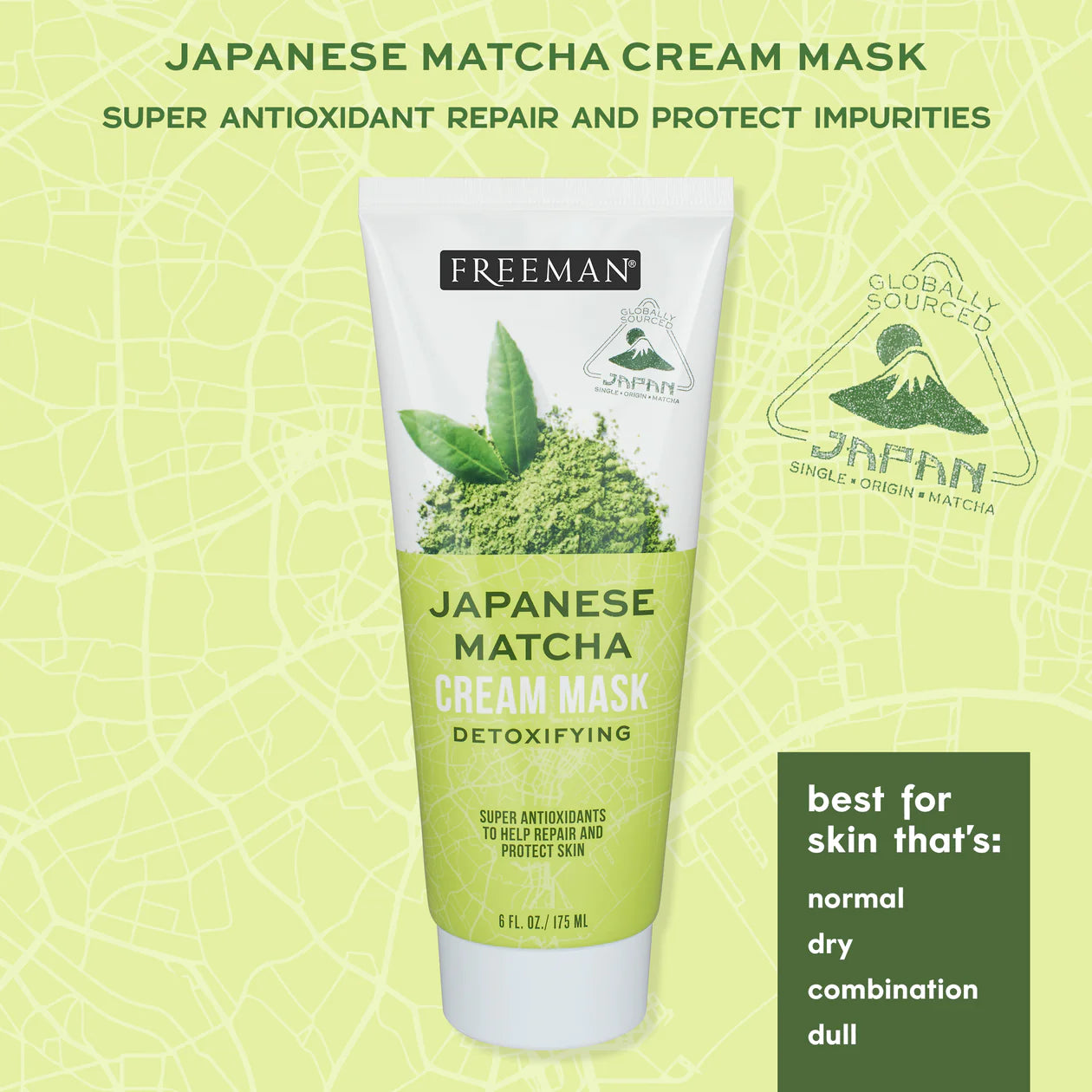 FREEMAN Exotic Blends Detoxifying Japanese Matcha Cream Mask 175ml